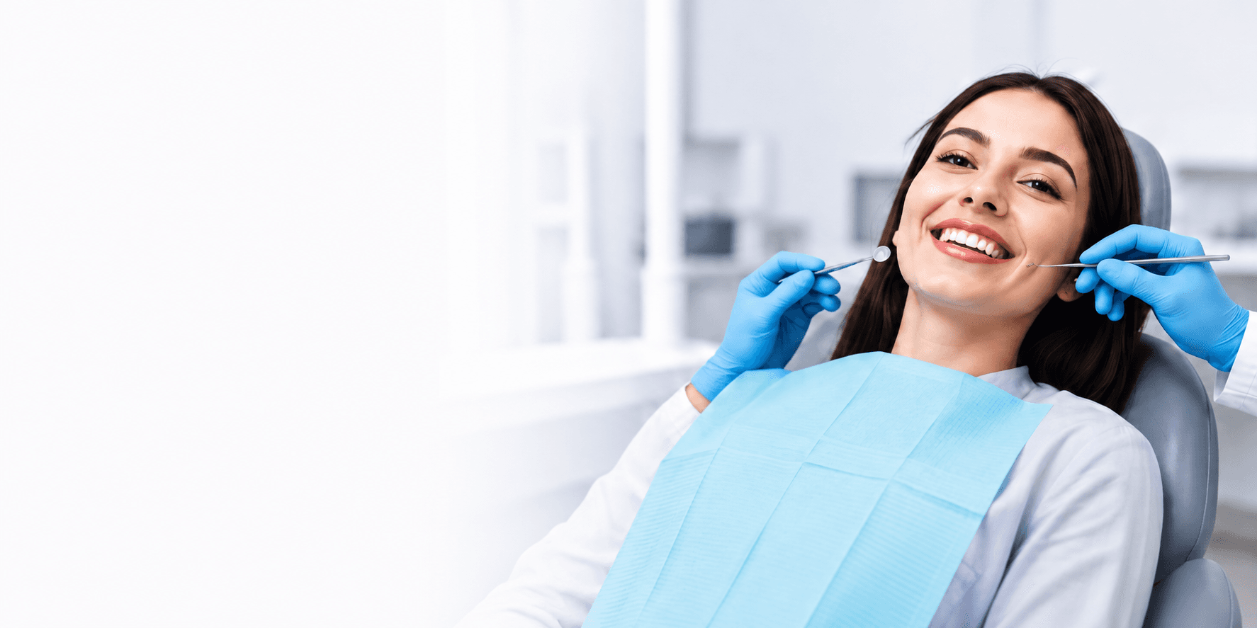 Happy patient with dentist